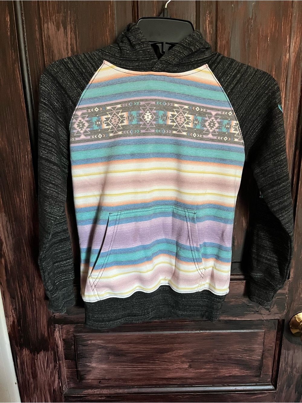 Youth Hooey Pastel Stripe Cowl Neck Hoodie - Purple, Blue, Cream
